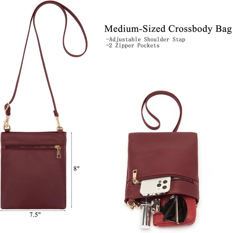 Women Large Crossbody Bag Shoulder Handbag Purse Wallet Set Hobo Tote2