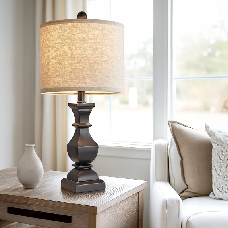 Set of 2 Retro Table Lamps 20.5" Vintage Rustic Bedside Lamps for Bedroom9