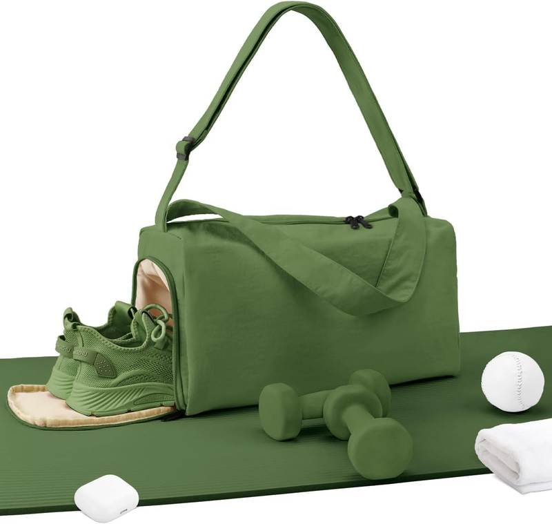 Small Gym Bag Shoes Compartment Duffle Travel Bag Wet Pocket Yoga Pilates Swim0