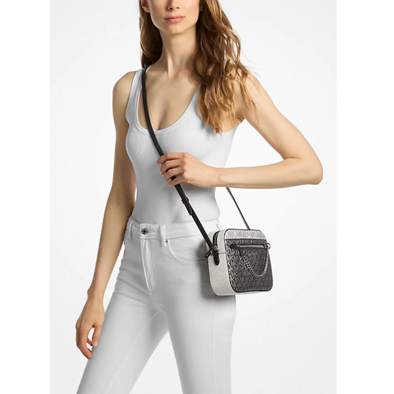 Bolso Cruzado Grande Para Mujer Jet Set Con Logo De Firma Negro 35F5STTC9V-0012