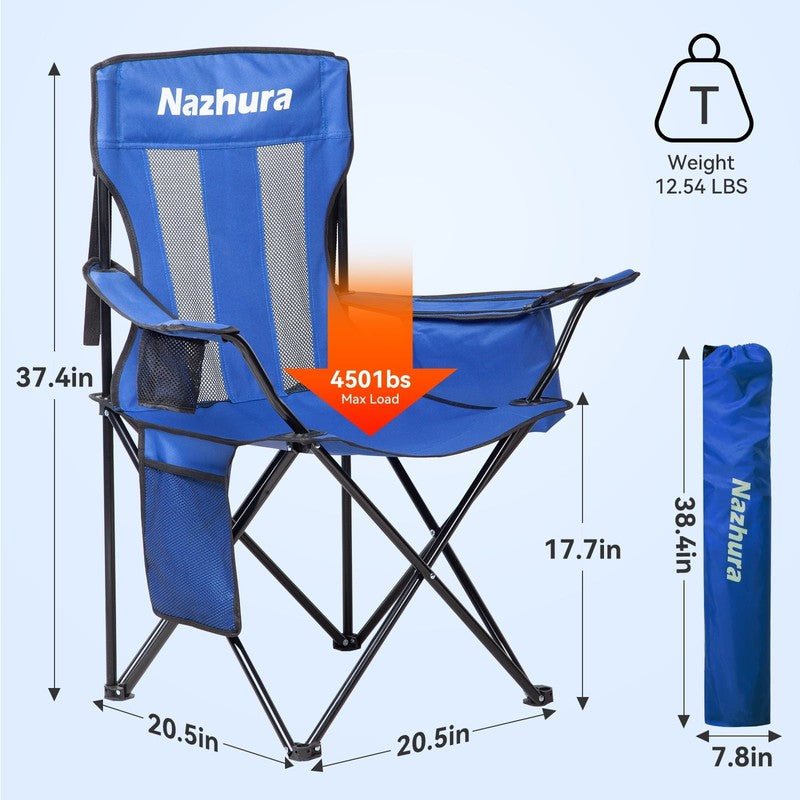 2 Pack Outdoor Camping Chairs Folding/Foldable/Portable with Cooler Pouch, Mesh 1