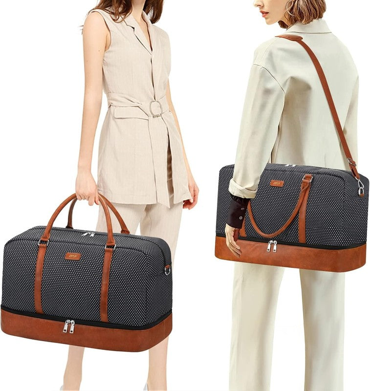 21in Weekender Duffle Bag Women 3Pc Set Carry On Travel Shoe Compartment1