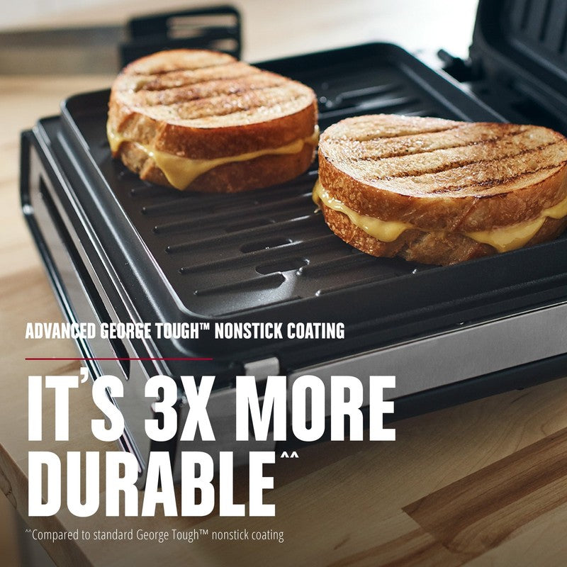 4–6 Serving Electric Indoor Grill, Contact Smokeless Grilling with Removable Pla9