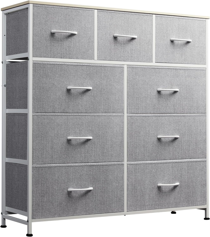 9 Drawer Dresser, Fabric Storage Tower for Bedroom, Hallway, Entryway, Closet, T9