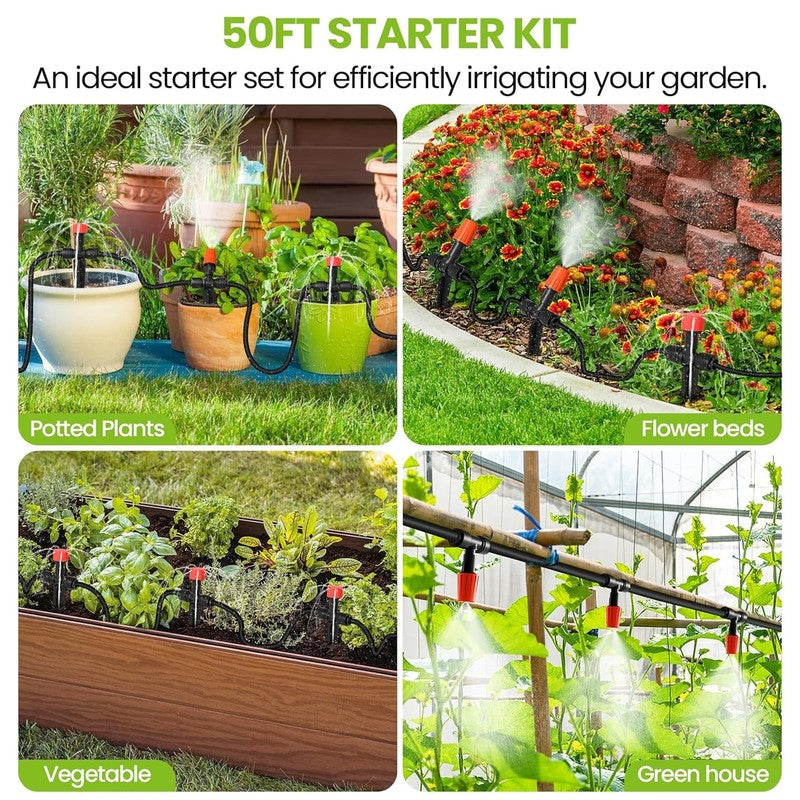 50 FT Drip Irrigation Kit for Garden, Lawn & Greenhouse with Quick Connectors4