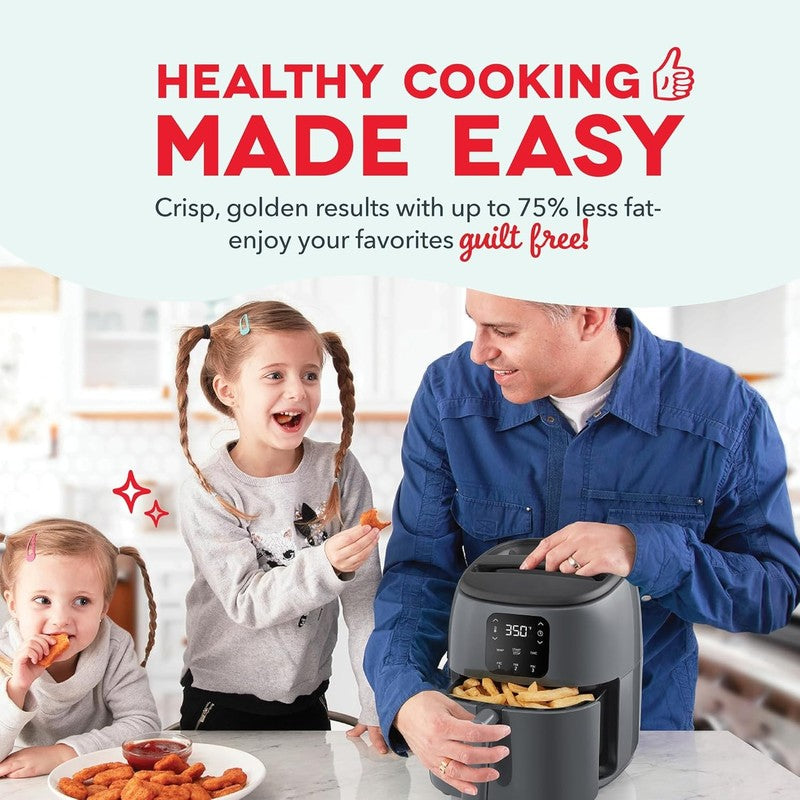 Tasti Crisp Electric Air Fryer Oven 2.6 Qt Digital 1000W Compact Grey2