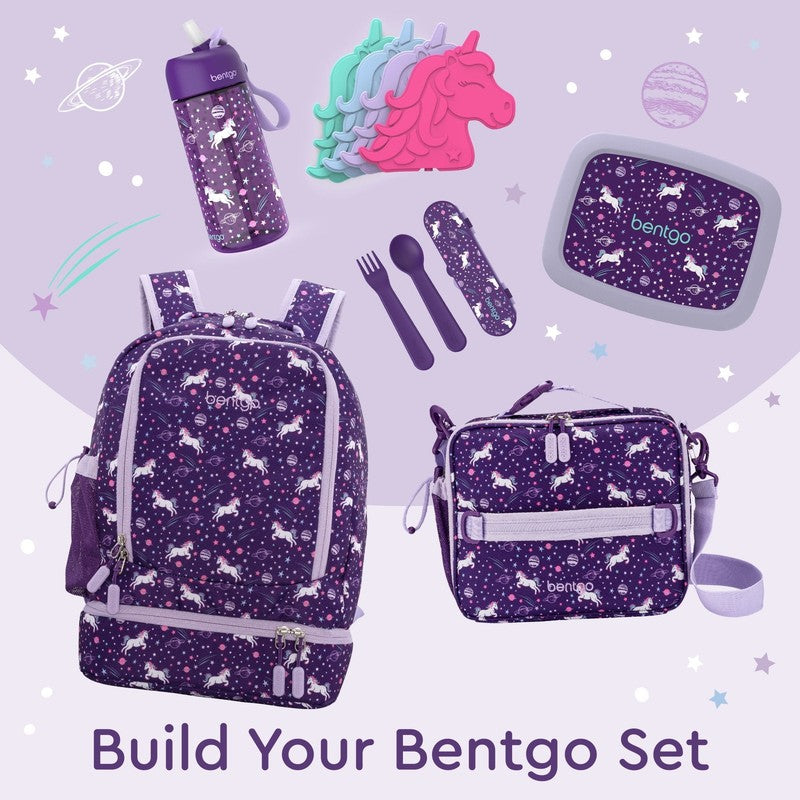 Kids Prints Unicorn Backpack W/ Lunch Box Purple (BGBKPAK UNI)5