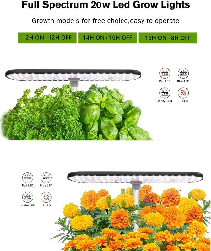 12 Pod Hydroponics Growing System Indoor Herb Garden w/ Grow Light Timer1