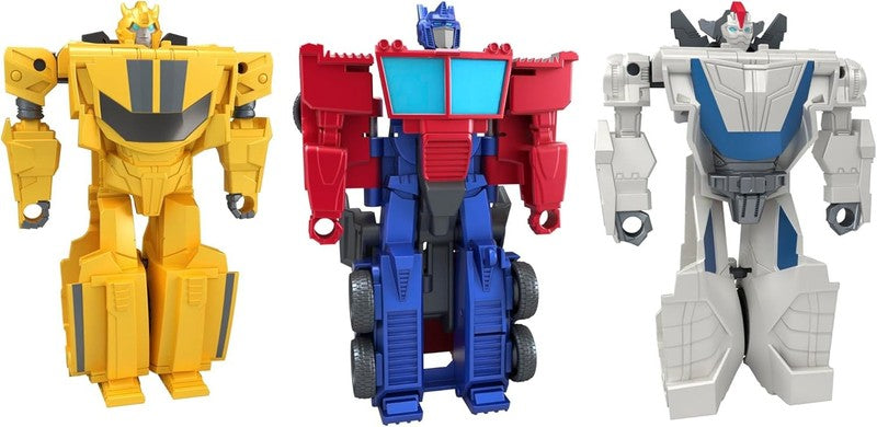 Transformers 1 Step Flip Heroes 3 Pack, 4 Inch Wheeljack, Bumblebee, 10