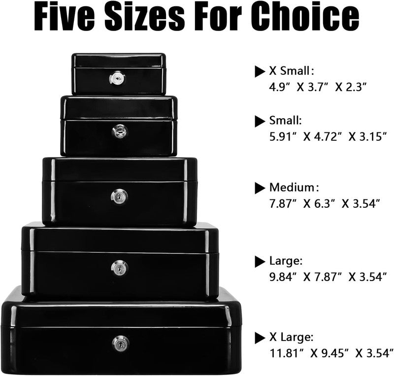 Secure Large Metal Cash Box with Lock & Tray - 9.84"x7.87"x3.54" Black6