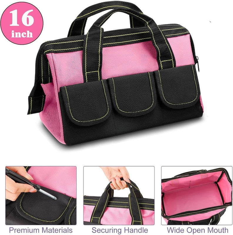 3 Pack Tool Bag 16" Waterproof Hard Bottom Heavy Duty Electrician Tote1
