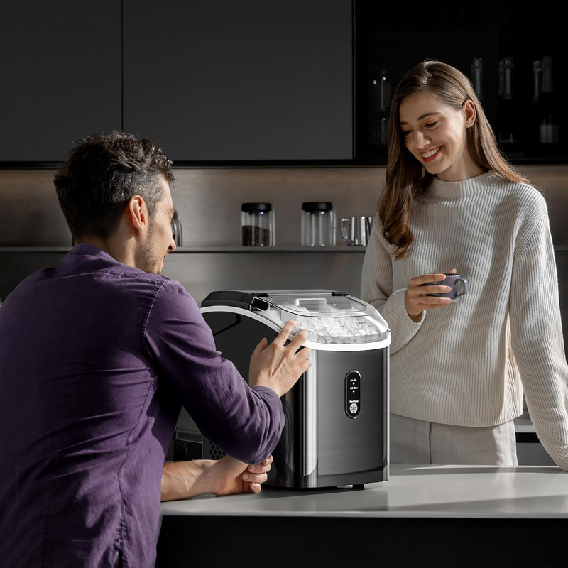 Nugget Ice Maker Countertop 35Lbs/24H Portable Crushed Ice Machine Self Clean4