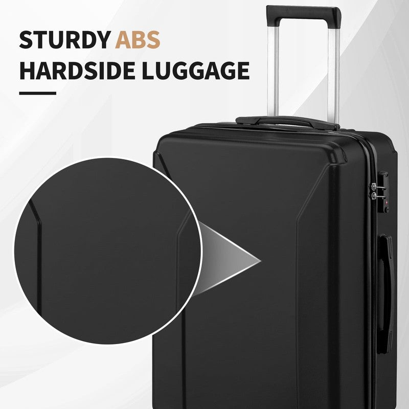 3-Piece Luggage Set with 8 Packing Cubes, Hard Shell Suitcases with Spinner Whee6