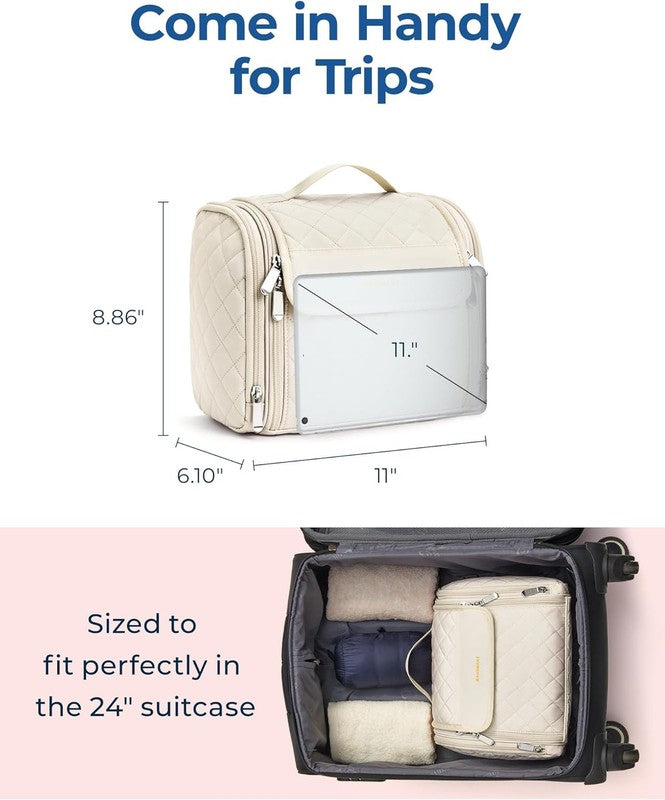 Travel Toiletry Bag Large Hanging Hook Water-Resistant Cosmetic Organizer Women4