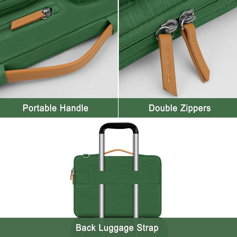 15.6 Inch Laptop Shoulder Bag 360 Protective Messenger 4 Zipper Pockets5