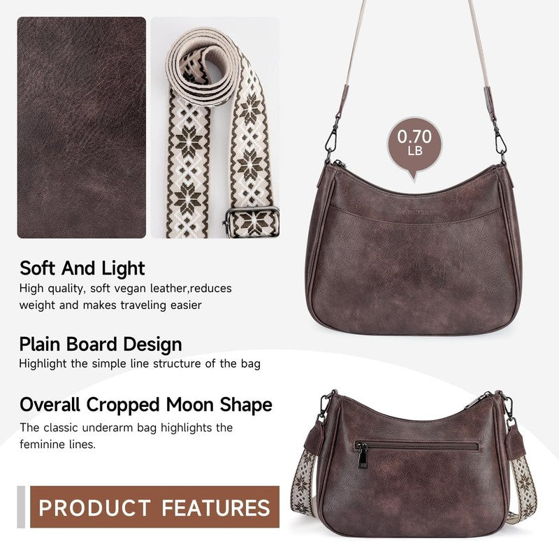 Trendy Leather Crossbody Purse with Adjustable Strap, Women'S Shoulder Handbag4