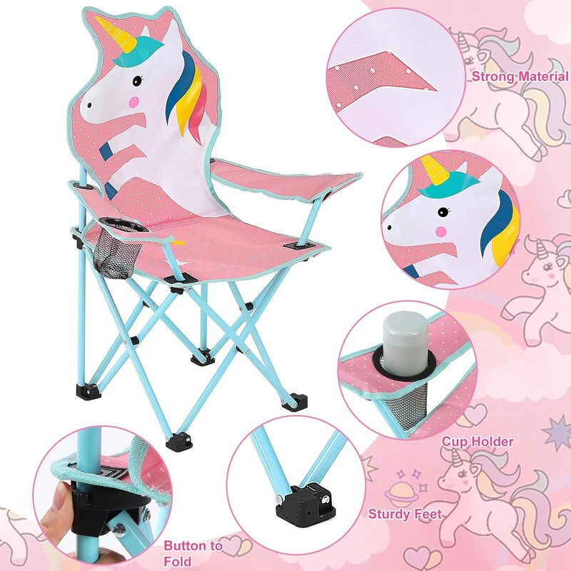Kids Folding Outdoor Lawn & Camping Chair w/ Cup Holder & Carry Bag3