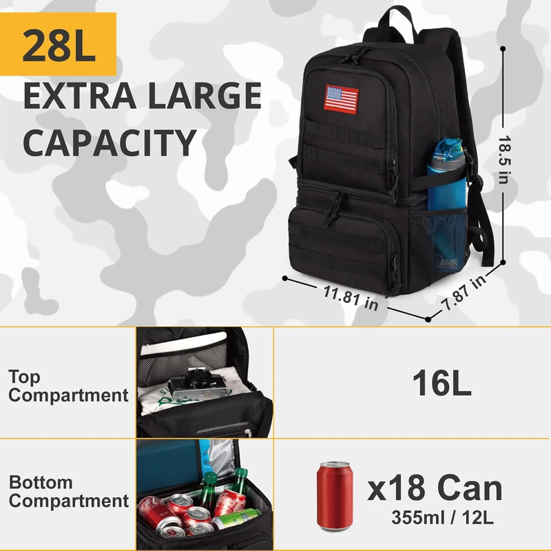 Double Deck Cooler Backpack Insulated Leakproof Lunch Bag 2 Lightweight1