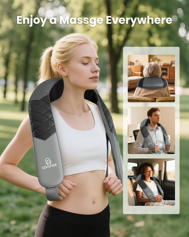 Cordless Neck Massager with Heat, Back Massager for Pain Relief Deep Tissue, 3D 5