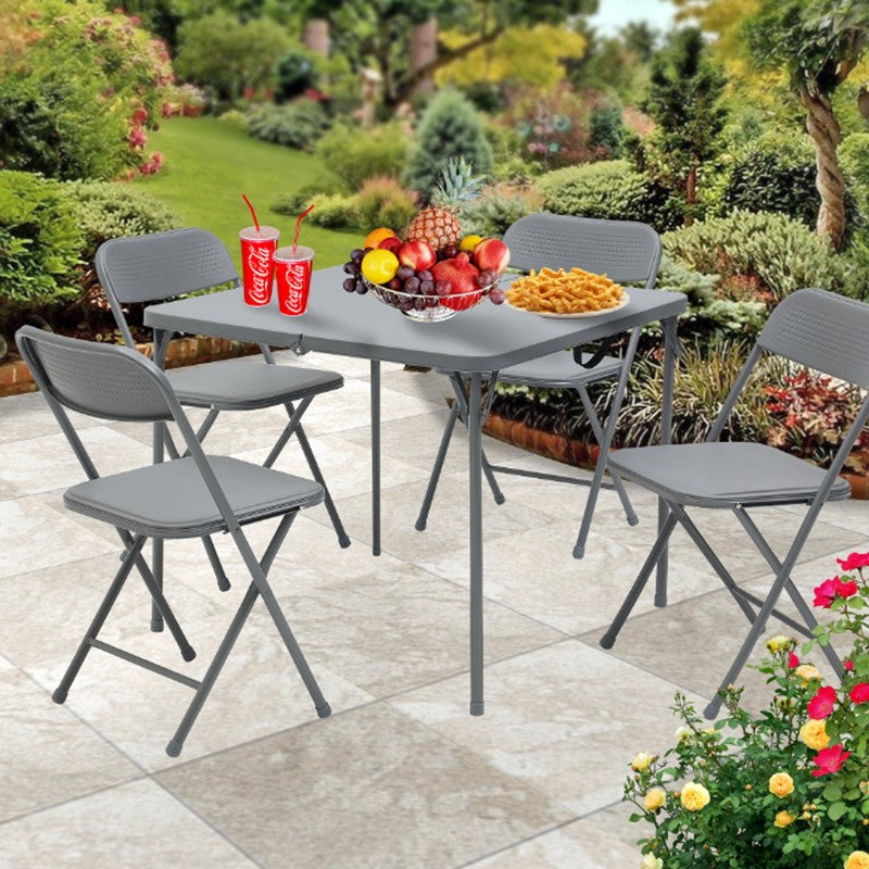34" Square Resin Fold-In-Half Table, Gray5