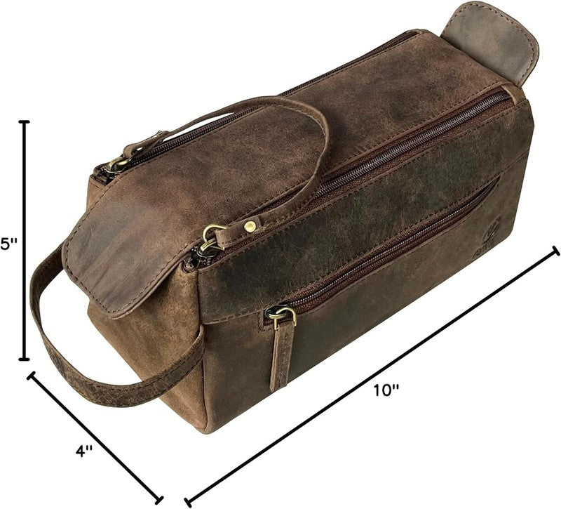 Leather Toiletry Bag Dopp Kit Travel Organizer Makeup Shaving Case7