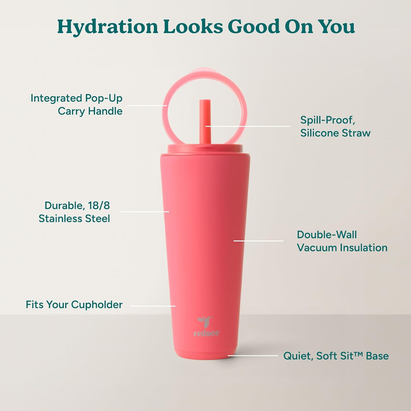 32oz Stainless Steel Insulated Tumbler Spill Proof Flip Lid Cold 32H Daquiri2