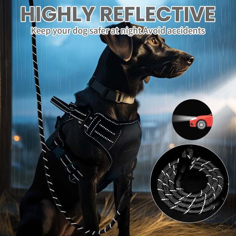 No Pull Dog Harness & Leash Set, Reflective Adjustable Soft Vest Small2