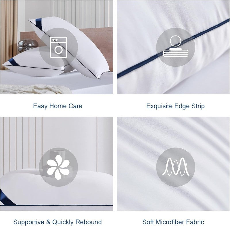 Pillows Standard Size Set of 4, Soft Microfiber, Hotel Quality, for Sleepers3