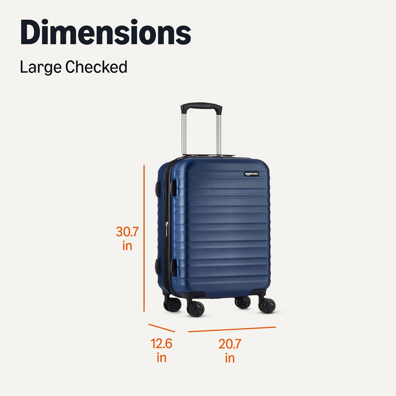 30in Large Checked Hardside Luggage Expandable Spinner Navy Blue5