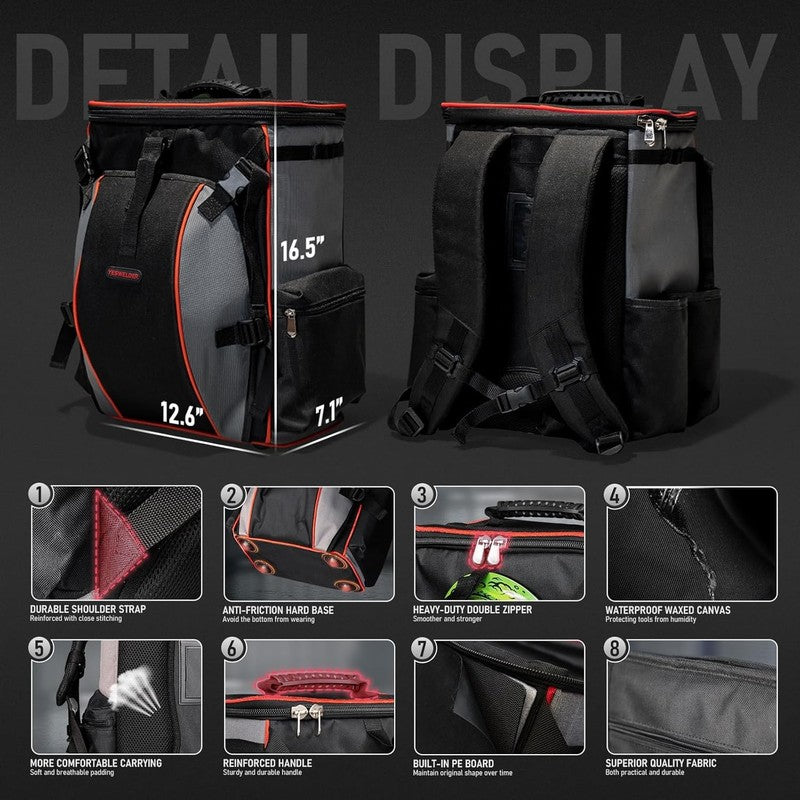 Welding Backpack, Large Capacity Professional Welding Tool Bag with Helmetcatch,1