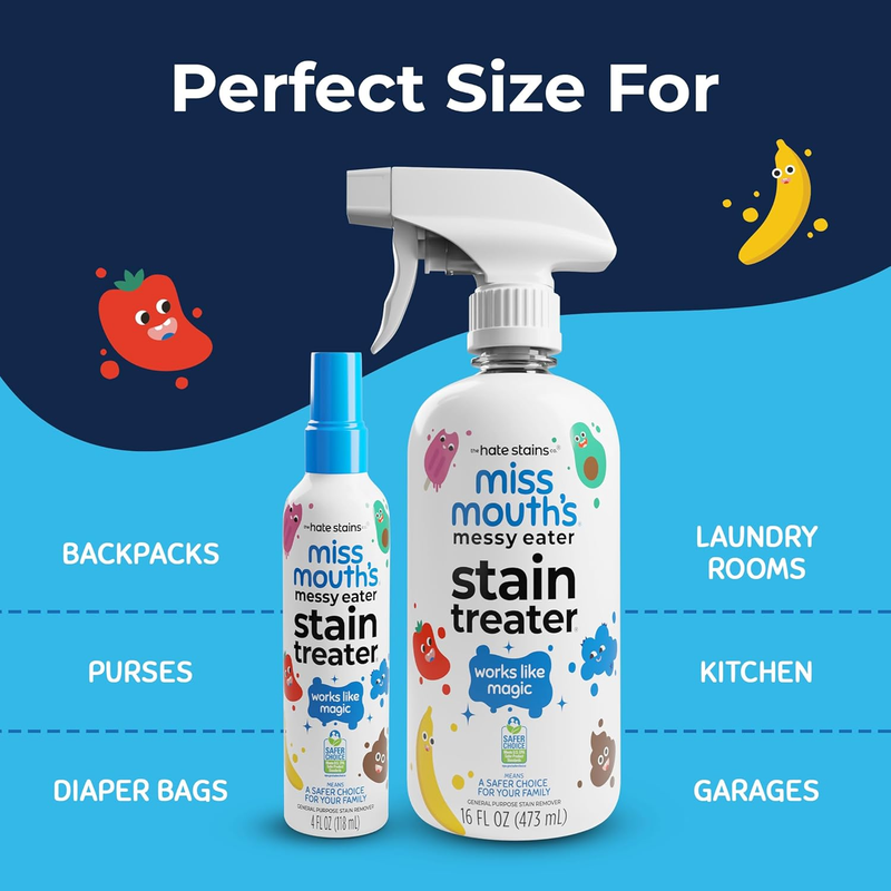 Messy Eater Stain Treater Spray 16oz Baby Fabric Food Grease Remover7