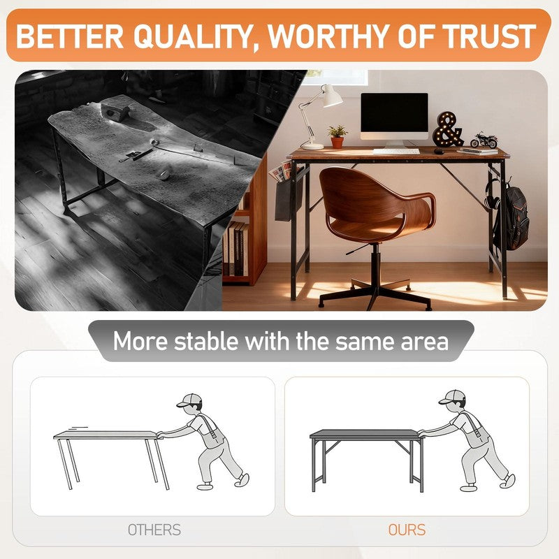 47" Wood Computer Gaming Desk PC Laptop Study Table Workstation Home Office Furn6