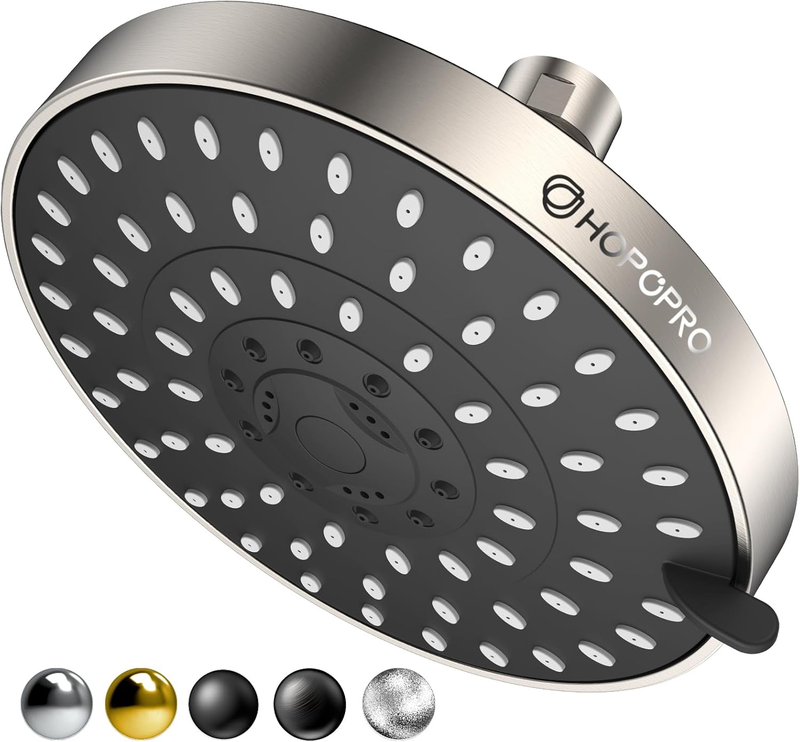 5 Mode High Pressure Shower Head 4" Fixed High Flow Brushed Nickel Black9
