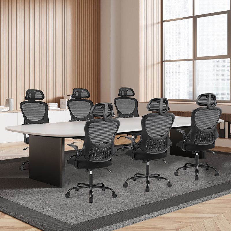Office Desk Chair, Ergonomic High Back Mesh Chair with Headrest and Flip-Up Armr4