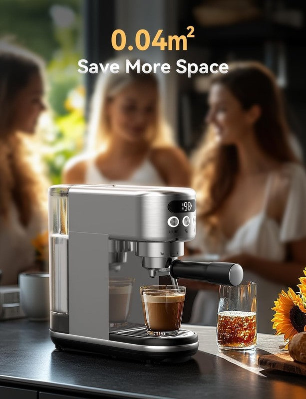 20 Bar Espresso Machine Stainless Steel LED Display Home Latte & Cappuccino5
