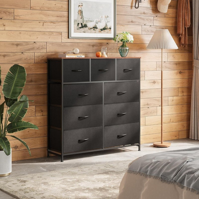 9 Drawer Dresser, Fabric Storage Tower for Bedroom, Hallway, Closet, Tall Chest 2