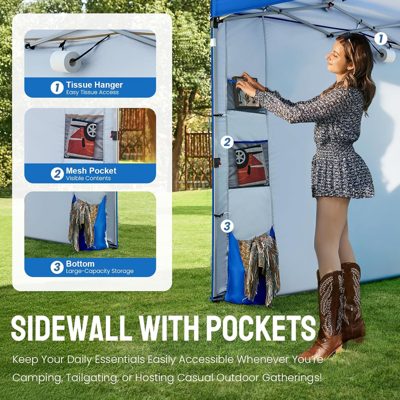Crown Shades 10x10 Outdoor Pop Up Canopy Tent Easy Setup Sun Shelter Blue3