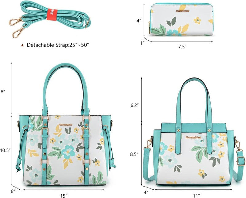 3PCS Purses for Women Tote Bag and Wallet Set Shoulder Satchel Handbags3
