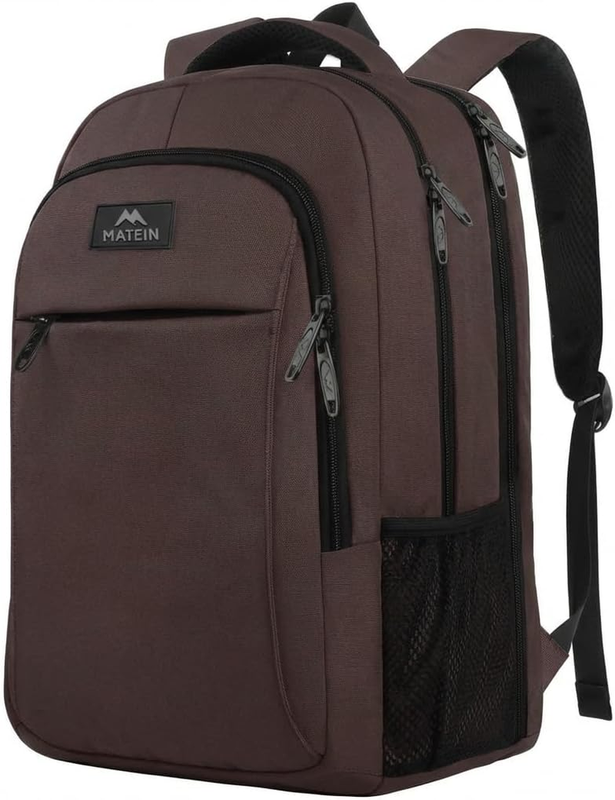 17.3" Extra Large Laptop Backpack TSA Travel Anti Theft Bag Brown0
