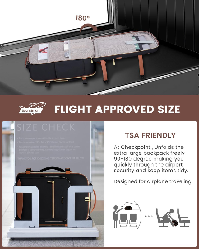 40L Travel Backpack Carry On TSA Approved 17in Laptop 3 Packing Cubes1