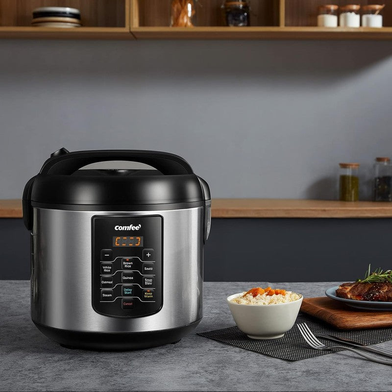 Rice Cooker 10 Cup/20 Cup Cooked 8 in 1 Steamer Sauté Warmer 5.2Qt Large5