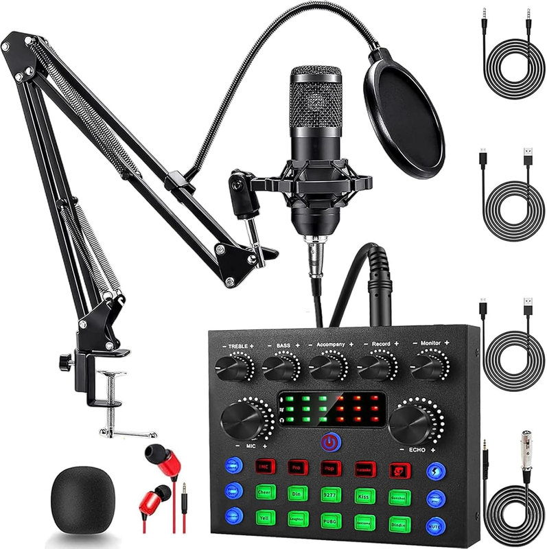 Podcast Bundle BM 800 Mic & V8S Sound Card Recording Studio Kit Streaming9