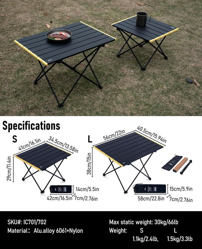 Ultralight Compact Camping Folding Table with Carry Bag (Black   S)2