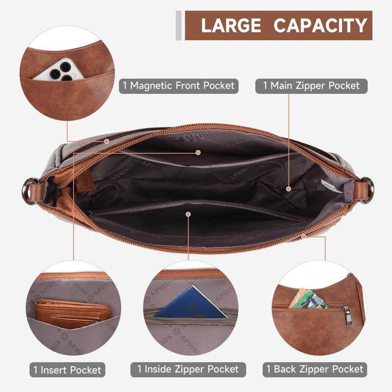 Trendy Leather Crossbody Purse with Adjustable Strap, Women'S Shoulder Handbag2