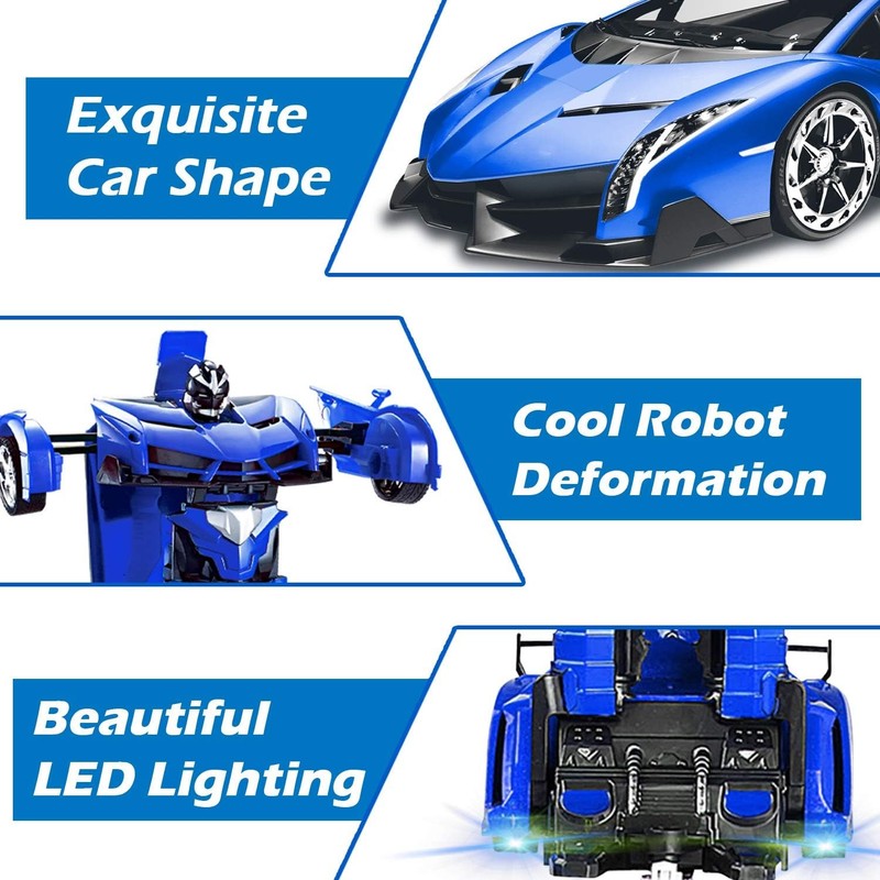 Remote Control Car   Transform Robot Toys for Boys Teens, Rechargeable RC Car wi4