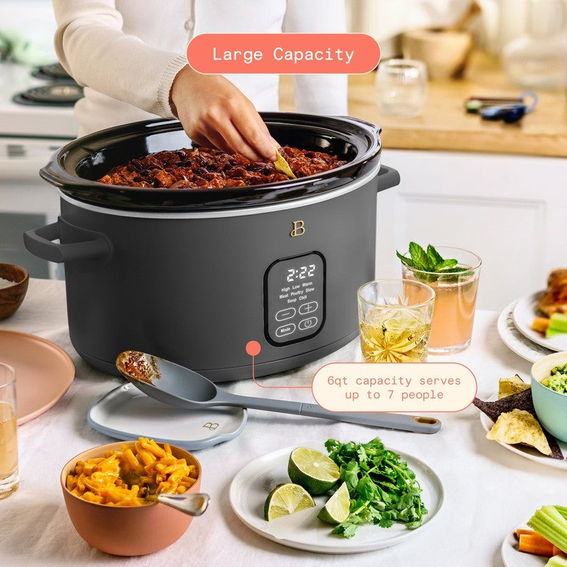 6 Qt Programmable Slow Cooker, Oyster Grey by Drew Barrymore2