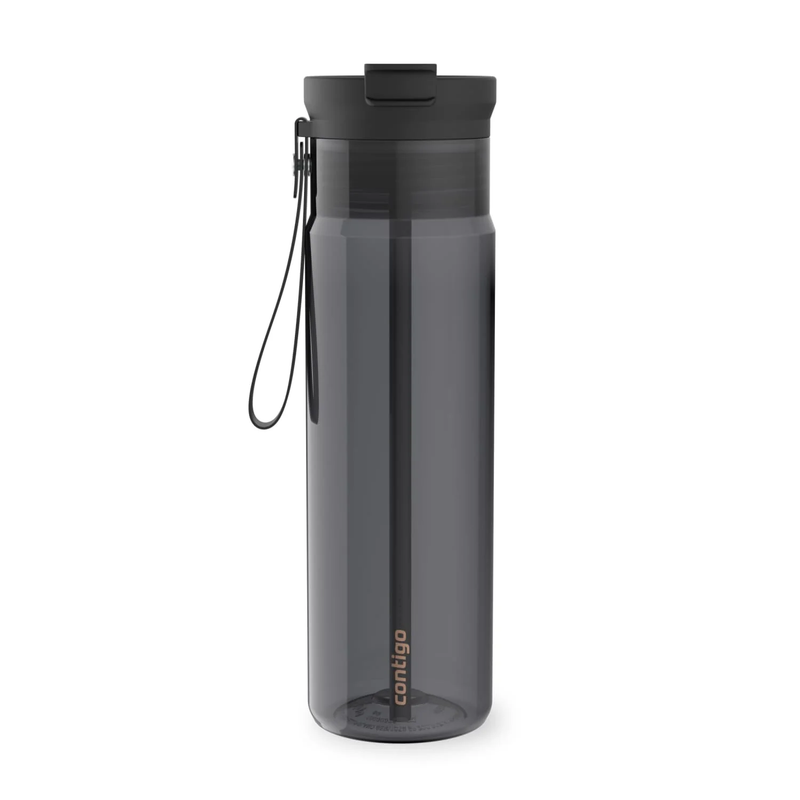 DualSip 28oz Water Bottle Tumbler with Straw Black/Clear10