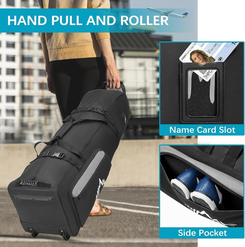 Soft Sided Golf Travel Bag w Wheels Heavy Duty 600D Polyester Universal5