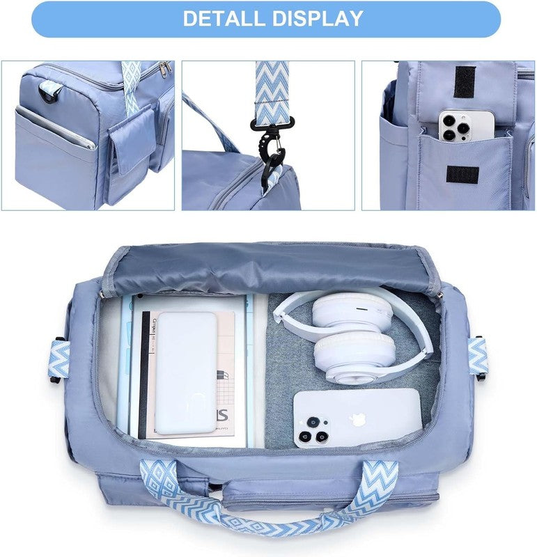 Women Gym Duffle Bag Travel Weekender Carry On w/ Shoe Compartment4