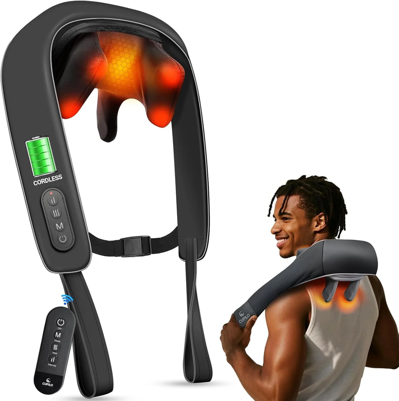Shiatsu Neck & Back Massager w/ Heat, 6D Cordless Deep Tissue, Gift for Home10